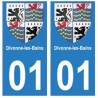 01 Divonne-les-Bains ville autocollant plaque