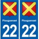22 Plouguenast blason ville autocollant plaque sticker