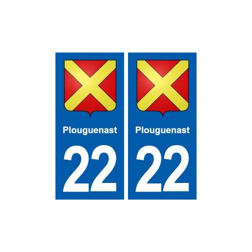 22 Plouguenast blason ville autocollant plaque sticker