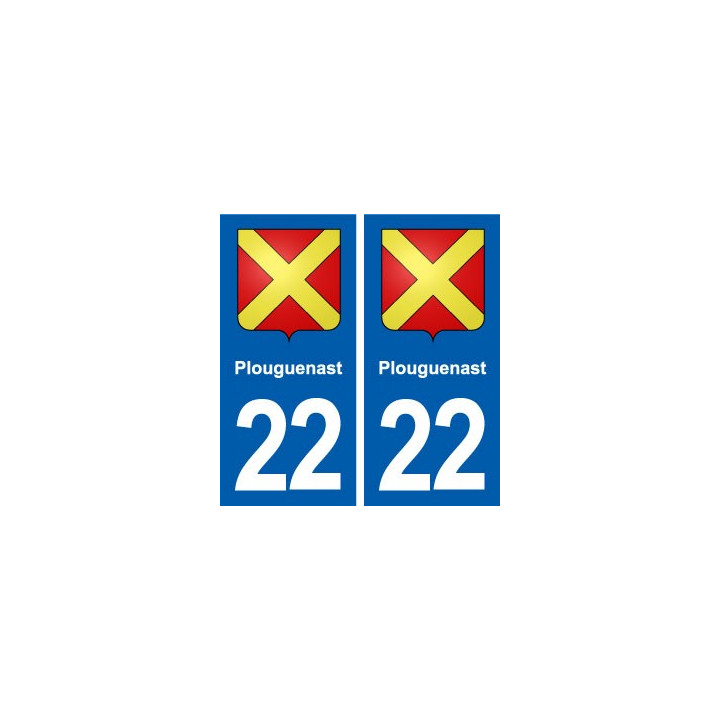 22 Plouguenast blason ville autocollant plaque sticker