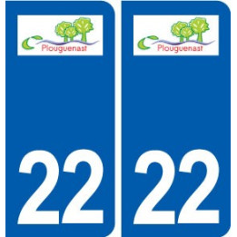 22 Plouguenast logo ville autocollant plaque sticker