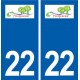 22 Plouguenast logo ville autocollant plaque sticker