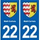 22 Maël-Carhaix blason ville autocollant plaque sticker