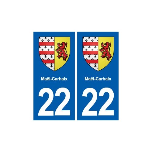 22 Maël-Carhaix blason ville autocollant plaque sticker