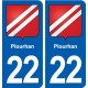 22 Plourhan blason ville autocollant plaque sticker