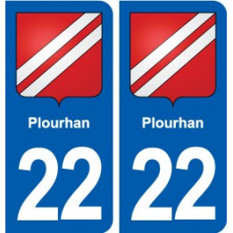 22 Plourhan blason ville autocollant plaque sticker