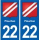 22 Plourhan blason ville autocollant plaque sticker