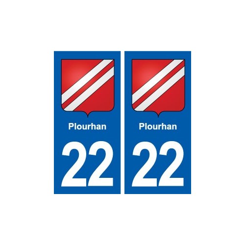 22 Plourhan blason ville autocollant plaque sticker