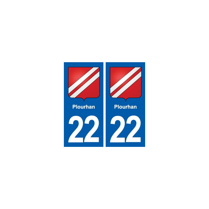 22 Plourhan blason ville autocollant plaque sticker