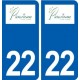 22 Plourhan logo ville autocollant plaque sticker