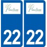 22 Plourhan logo ville autocollant plaque sticker