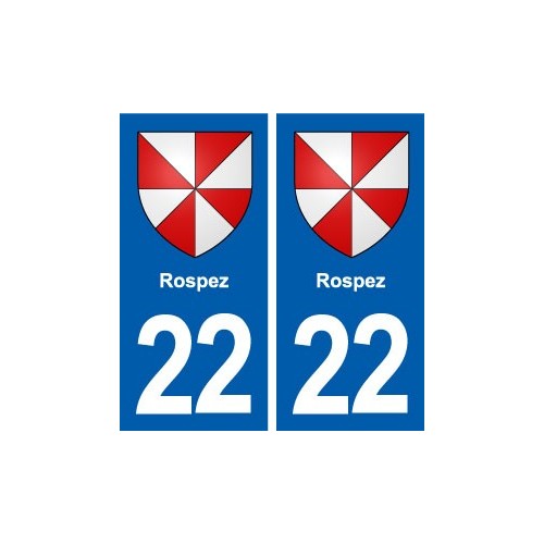 22 Rospez blason ville autocollant plaque sticker