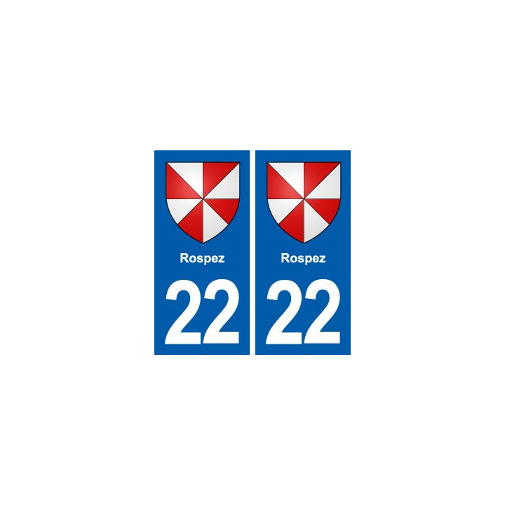 22 Rospez blason ville autocollant plaque sticker