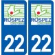 22 Rospez logo ville autocollant plaque sticker