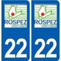 22 Rospez logo ville autocollant plaque sticker
