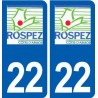 22 Rospez logo ville autocollant plaque sticker