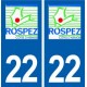 22 Rospez logo ville autocollant plaque sticker