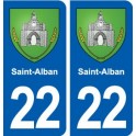 22 Saint-Alban blason ville autocollant plaque sticker