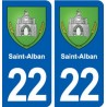 22 Saint-Alban blason ville autocollant plaque sticker