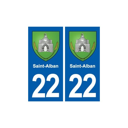 22 Saint-Alban blason ville autocollant plaque sticker