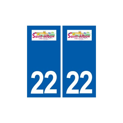 22 Saint-Alban logo ville autocollant plaque sticker