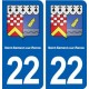 22 Saint-Samson-sur-Rance blason ville autocollant plaque sticker
