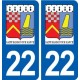 22 Saint-Samson-sur-Rance logo ville autocollant plaque sticker