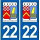 22 Saint-Samson-sur-Rance logo ville autocollant plaque sticker
