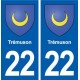 22 Trémuson blason ville autocollant plaque sticker