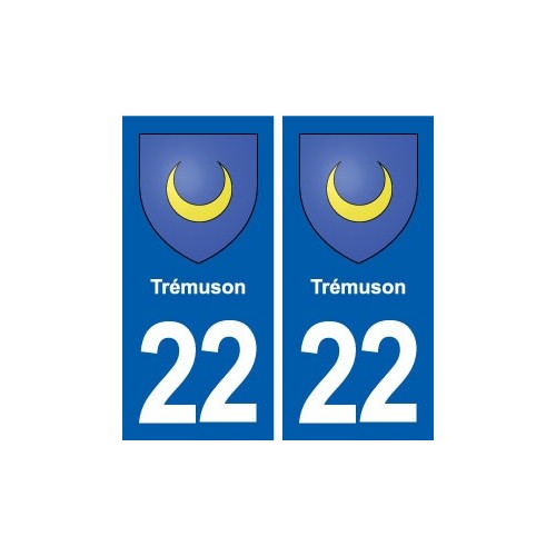 22 Trémuson blason ville autocollant plaque sticker
