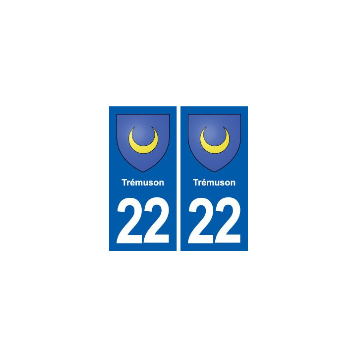 22 Trémuson blason ville autocollant plaque sticker