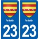 23 Felletin blason ville autocollant plaque sticker