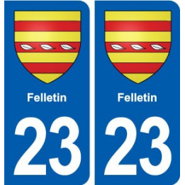 23 Felletin blason ville autocollant plaque sticker