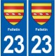 23 Felletin blason ville autocollant plaque sticker