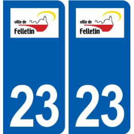 23 Felletin  logo ville autocollant plaque sticker
