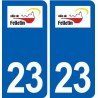 23 Felletin  logo ville autocollant plaque sticker