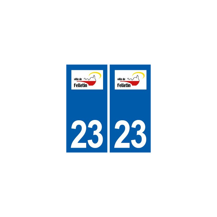 23 Felletin  logo ville autocollant plaque sticker