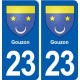 23 Gouzon blason ville autocollant plaque sticker