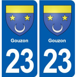 23 Gouzon blason ville autocollant plaque sticker