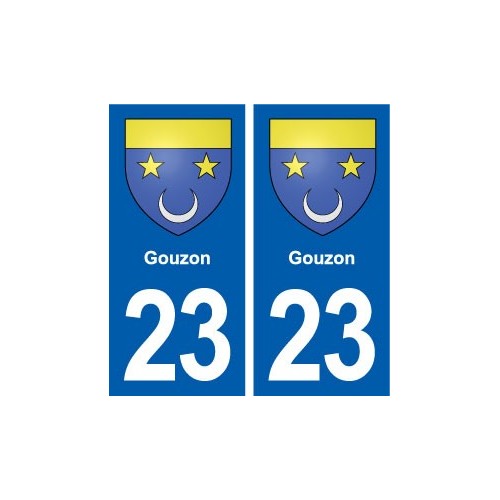 23 Gouzon blason ville autocollant plaque sticker