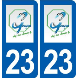 23 Gouzon logo ville autocollant plaque sticker