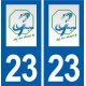 23 Gouzon logo ville autocollant plaque sticker