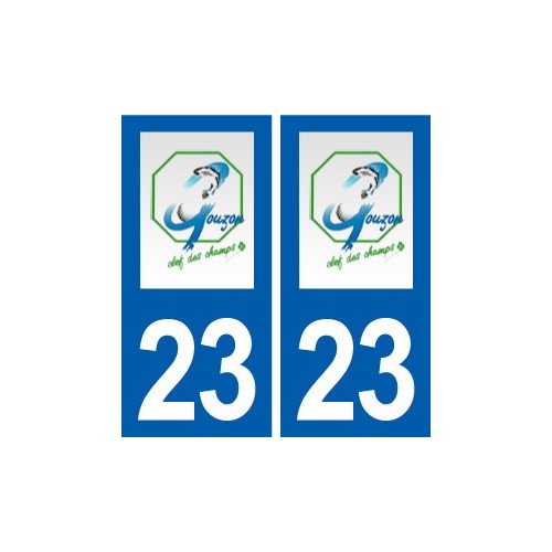 23 Gouzon logo ville autocollant plaque sticker