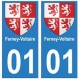 01 Ferney-Voltaire ville autocollant plaque