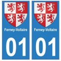 01 Ferney-Voltaire ville autocollant plaque