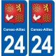 24 Carsac-Aillac blason ville autocollant plaque immatriculation département
