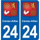 24 Carsac-Aillac blason ville autocollant plaque immatriculation département