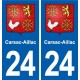 24 Carsac-Aillac blason ville autocollant plaque immatriculation département