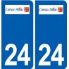 24 Carsac-Aillac logo autocollant plaque stickers département