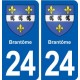 24 Brantôme blason autocollant plaque stickers département